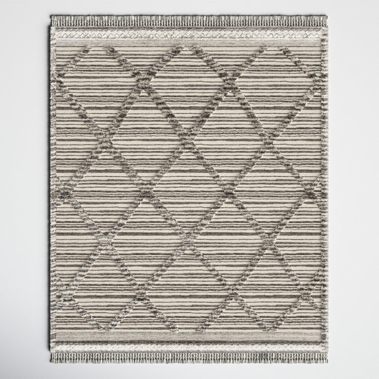 Leanna Handmade Wool Gray/Beige Rug Joss & Main